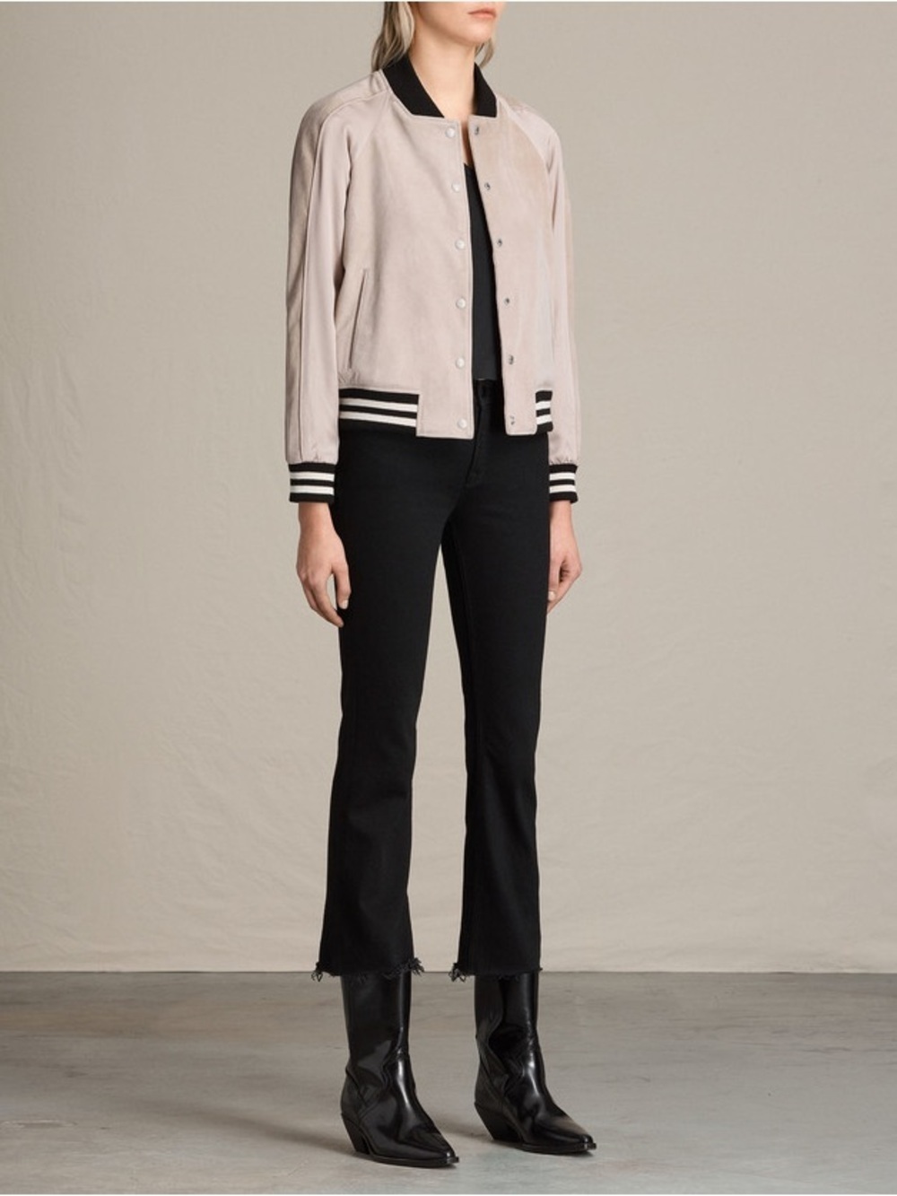 All Saints Greeley Suede Bomber Jacket Size Medium